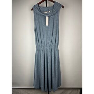 Soft Surroundings Women's‎ Sleeveless Cowl Neck Midi Dress XL Blue Heathered